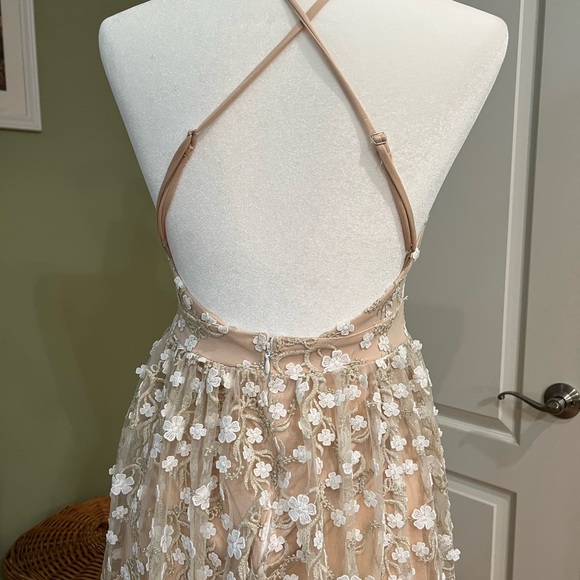 Altar'd State Floral Lace Maxi Dress - Cream and White - Picture 2 of 4